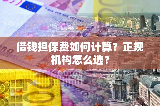 武汉借钱担保费如何计算？正规机构怎么选？