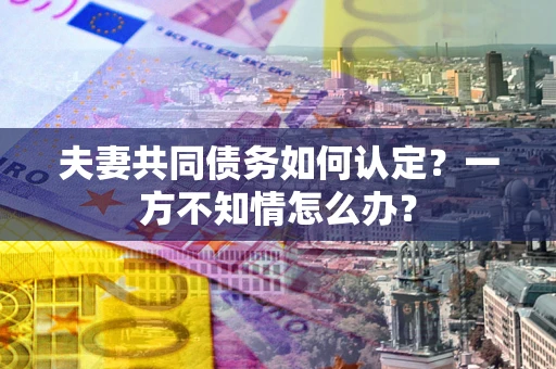 武汉夫妻共同债务如何认定？一方不知情怎么办？
