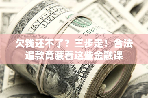 武汉欠钱还不了？三步走！合法追款竟藏着这些金融课